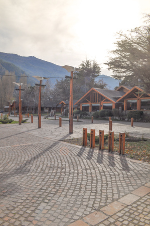 View of the city San Martin de los Andes, Patagonia, Argentinaの写真素材