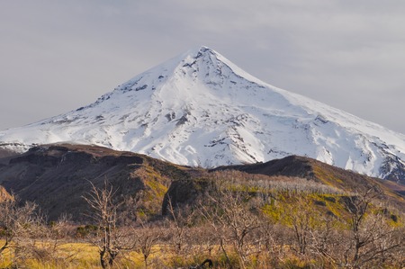 Volcano Lanin, Patagonia, Neuquen, Argentinaの写真素材