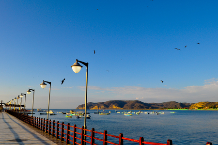 Puerto Lopez Dock, Ecuadorの写真素材