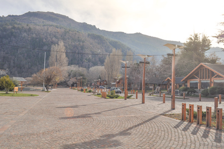 View of the city San Martin de los Andes, Patagonia, Argentinaのeditorial素材