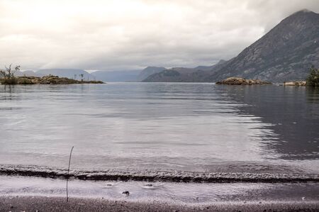 Lacar Lake in San Martin de los Andes, Patagonia, Argentinaの写真素材