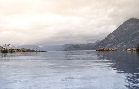 Lacar Lake in San Martin de los Andes, Patagonia, Argentinaの写真素材