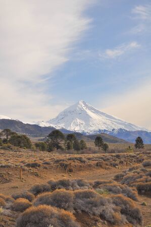 Volcano Lanin, Patagonia, Neuquen, Argentinaの写真素材