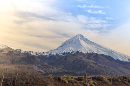 Volcano Lanin, Patagonia, Neuquen, Argentinaの写真素材