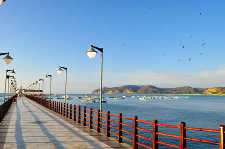 Puerto Lopez Dock, Ecuadorの写真素材
