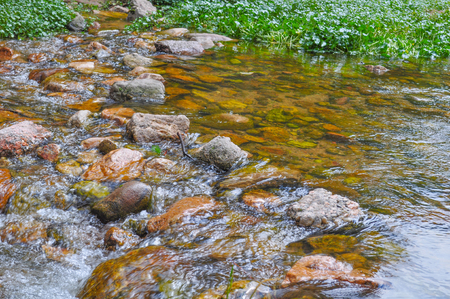 Mountain river rocks in Villa General Belgrano, Cordoba Province, Argentinaの写真素材