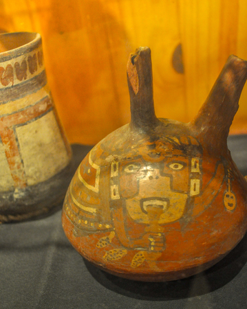 pre-Columbian ceramics make by inca before culture in Peru - Mochica Cultureのeditorial素材
