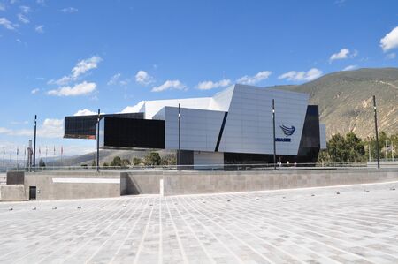 QUITO, ECUADOR, MARCH 08, - 2015 - Modern building in which is located the Unasur, an international organization of south american countries.のeditorial素材