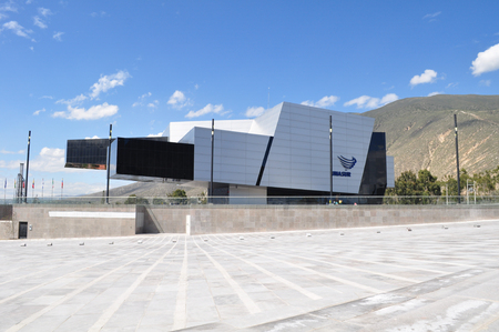 QUITO, ECUADOR, MARCH 08, - 2015 - Modern building in which is located the Unasur, an international organization of south american countries.のeditorial素材