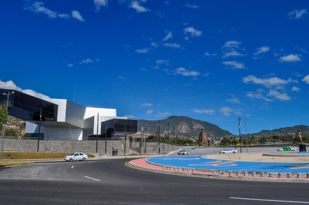 QUITO, ECUADOR, MARCH 08, - 2015 - Modern building in which is located the Unasur, an international organization of south american countries.のeditorial素材
