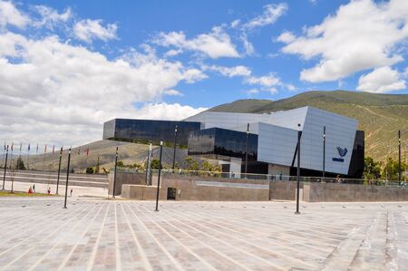 QUITO, ECUADOR, MARCH 08, - 2015 - Modern building in which is located the Unasur, an international organization of south american countries.のeditorial素材