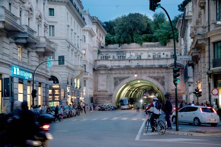 Bridge at Via dei Traforo in Rome, Italyのeditorial素材