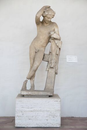Ancient sculpture of Dionisio in the baths of Diocletian (Thermae Diocletiani) in Rome. Italyのeditorial素材