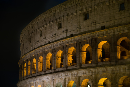 Night view of Colosseum in Rome, Italyの写真素材