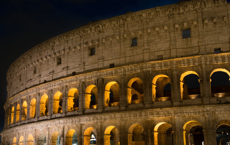 Night view of Colosseum in Rome, Italyの写真素材
