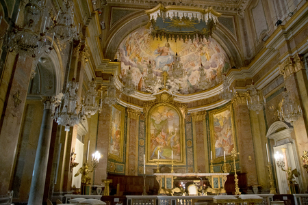 ROME, ITALY - JUNE 11, 2017: The nave of church Basilica di Santi Giovanni e Paoloのeditorial素材