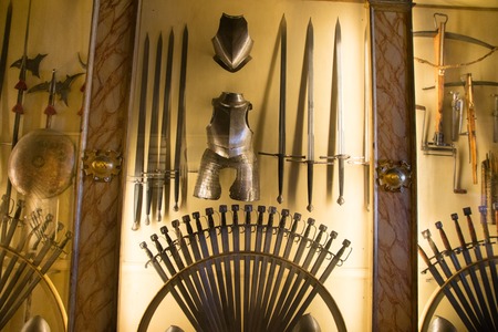 Swors and weapons at Palazzo Ducale Museum (Doge's Palace) in Venice, Italy