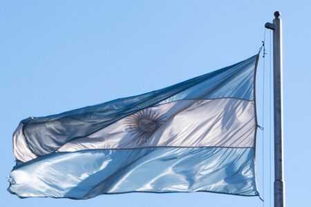 Argentine flag wavingの写真素材