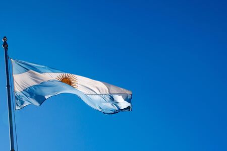 Argentine flag wavingの写真素材
