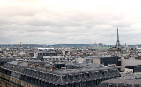 View on Eiffel Tower and panorama of Paris in winter dayのeditorial素材