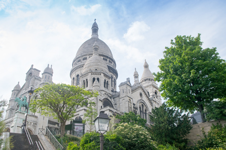 Sacre-Coeur Basilica on Montmartre, Paris, Franceの写真素材