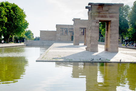 MADRID, SPAIN - JUNE 08, 2017:  The Temple of Debod (Templo de Debod) an ancient Egyptian temple rebuilt in Madrid, Spainのeditorial素材