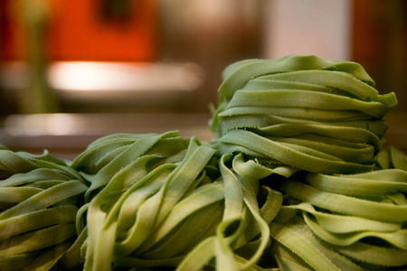 Green Spaghetti pastaの写真素材