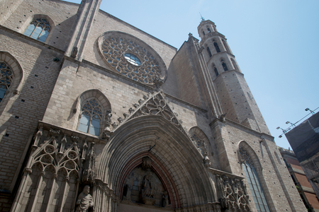 The Cathedral of Santa Maria del Mar in Barcelona, Spainのeditorial素材
