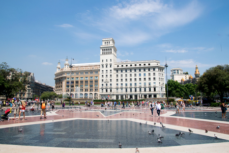 BARCELONA, SPAIN - JUNE 03, 2017:  General view of catalunya squareのeditorial素材