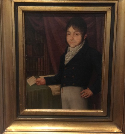 BUENOS AIRES, ARGENTINA - NOVEMBER 01, 2017:  Old paint of Juan Larrea Procer at Cabildo museum in Buenos Aires, Argentinaのeditorial素材