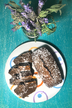 Chocolate cake at breakfast