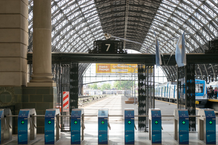 BUENOS AIRES, ARGENTINA - NOVEMBER 29, 2017:  General view of Retiro train station in Buenos Aires,...