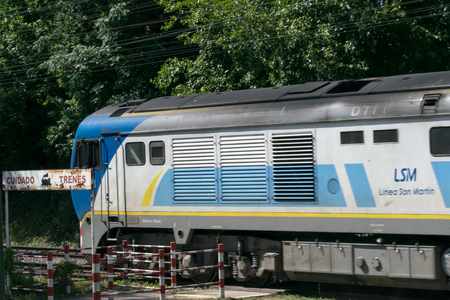 Buenos Aires, Argentina - November 20, 2017: General view of San Martin Railway. The San Martin railway is one of the most important transports of Buenos Airesのeditorial素材