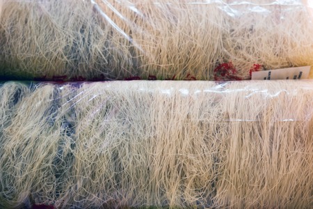 Buenos Aires, Argentina - November 30, 2019: Chinese Rice Noodles Displaced for Sale at Argentine Chinatown in Belgrano neighborhoodのeditorial素材