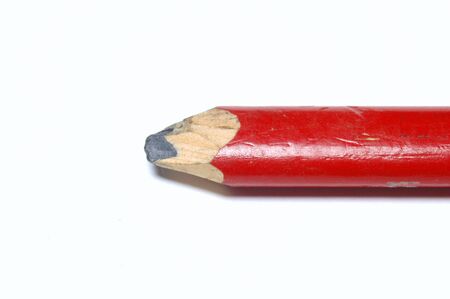 Carpenter pencil on white backgroundの写真素材