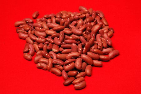 Kidney Beans, Close Up against red background