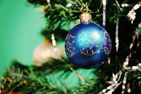 Shot of Christmas ball Ornaments Mockupの写真素材