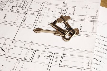 Keys and Plan, Architecture Conceptの写真素材