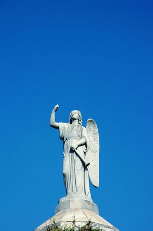 Close View of Statue Angel with Trumpetの写真素材