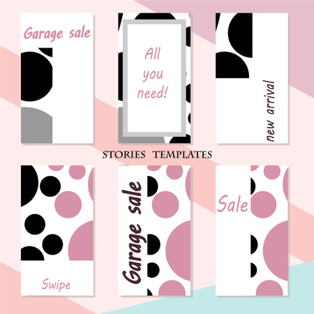 Stories template. Vector editable layout for social networks. Design for social media - Flat vector illustrationのイラスト素材