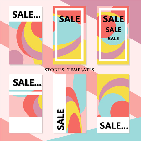 Stories template. Vector editable layout for social networks. Design for social media - Flat vector illustrationのイラスト素材