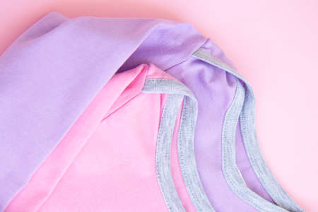 Colorful cotton clothes. Set of clothes in nude colorsの写真素材