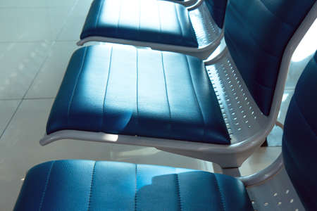 Waiting room at the modern airport. Close upの写真素材