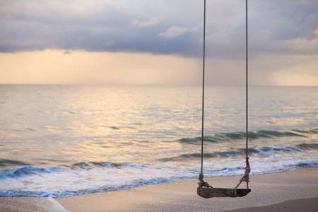 Beautiful sunset on tropical beach. Khao Lak, Thailandの写真素材