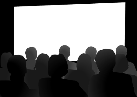 Stock image of people watching movie on cinemaのイラスト素材