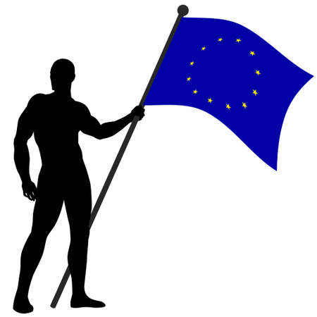 Vector illustration of a flag bearerのイラスト素材