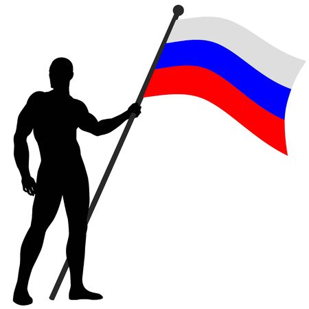 Vector illustration of a flag bearer のイラスト素材