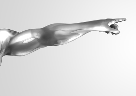 Chrome hand pointing の写真素材