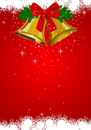 Illustration of Christmas bells with snowflake ornament のイラスト素材