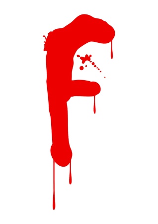Wet paint font type, letter Fのイラスト素材